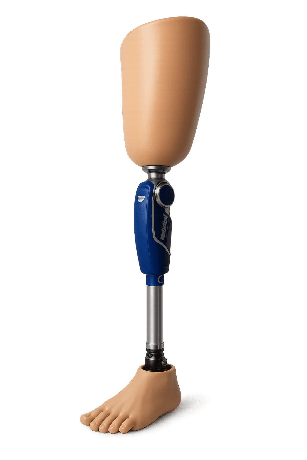 Šlaunies (virš kelio) protezai su hidrauliniu kelio sąnariu ir aktyvia pėda